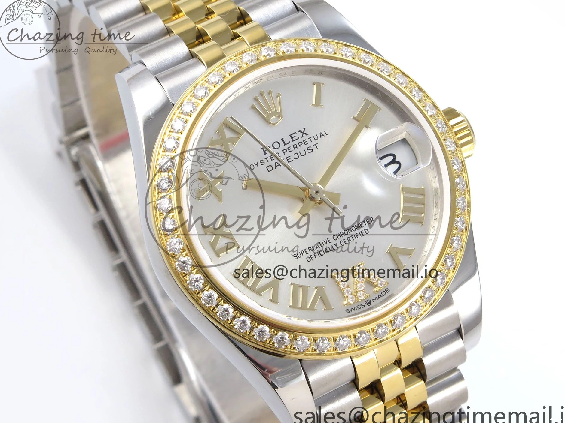 31 Best Jubilee Edition JARF 904L Silver on Bracelet DateJust SS 278383RBR YG Dial Roman Steel Diamonds HZ2236 1:1 1219